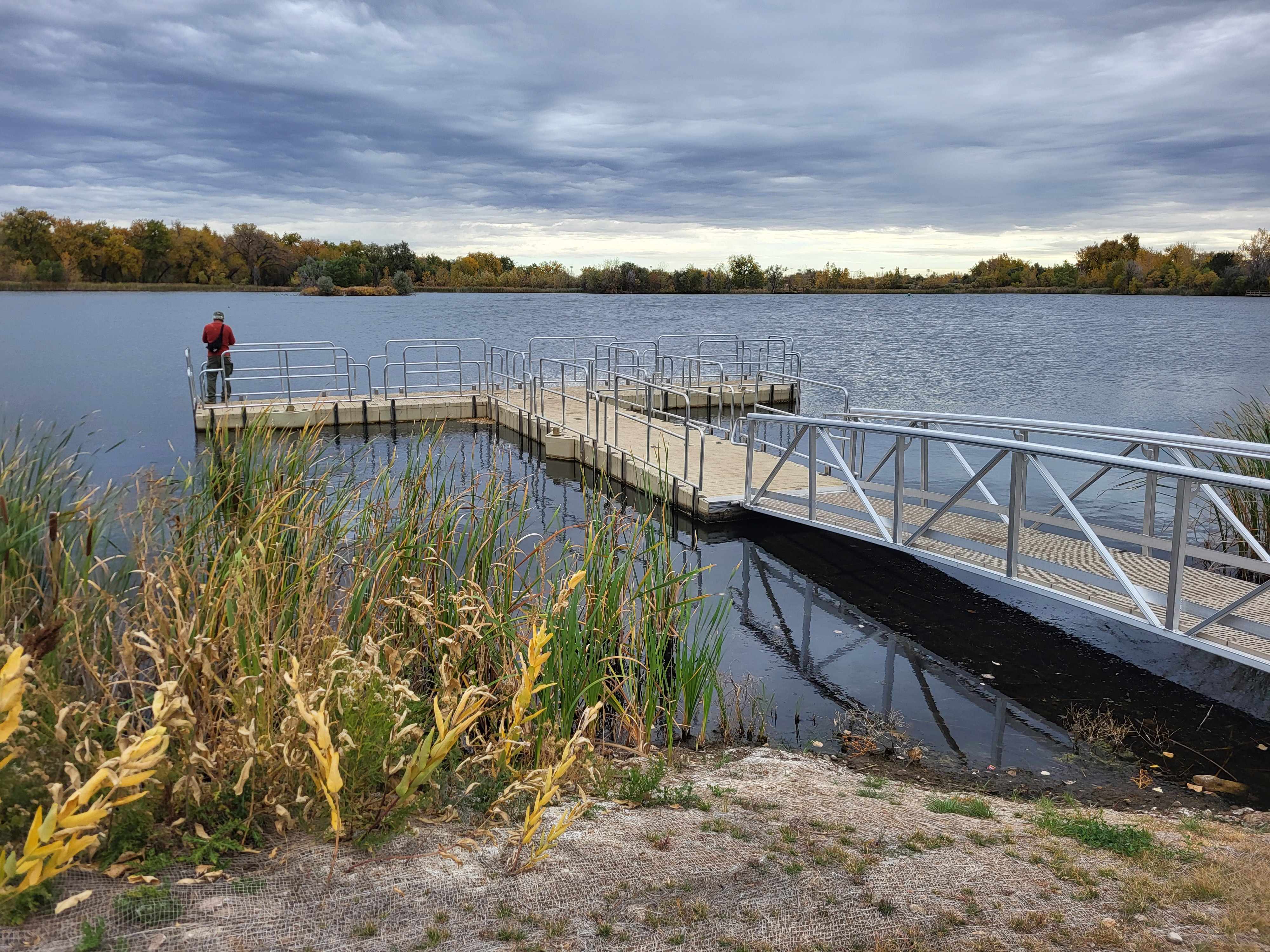 Accessible public floating dock and gangway in Loveland, Colorado