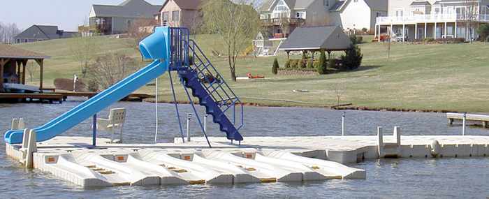 Commercial modular EZ Dock installation on a Colorado lake